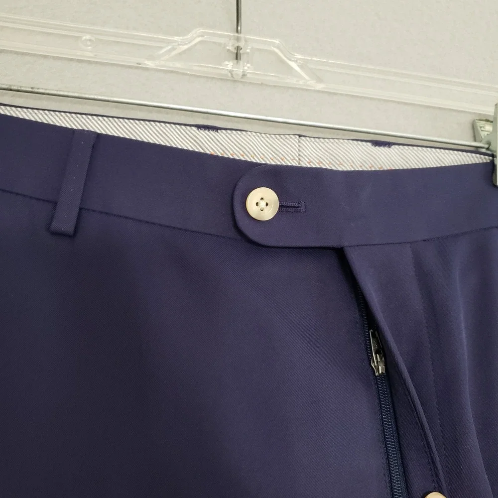 Peter Millar Durham Performance Mens 40/34 fits 40/30 Pants EB78 High Drape Navy